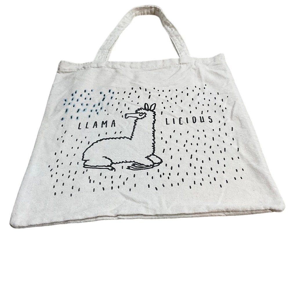 LLAMALICIOUS fabric tote bag 16” X 15” - Picture 3 of 7
